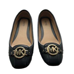 Navy Michael Kors Fulton Saffiano Leather Flats Size 9